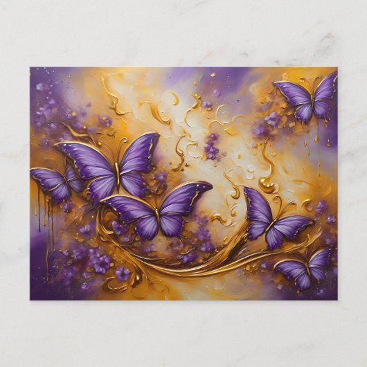 Carte Postale Purple & or Butterfly # 6 (Devant)