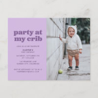 Purple Party à My Crib 1er Birthday Party Invitat