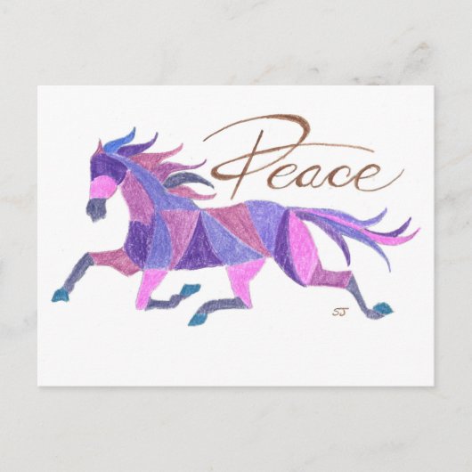 Carte Postale Purple Peace Horse Par Sherry Jarvis (Devant)