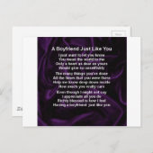 Carte Postale Purple - Poème de petit ami (Devant / Derrière)