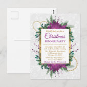 Carte Postale Purple Poinsettia Soirée de Noël (Devant / Derrière)