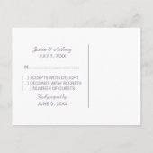 Carte Postale Purple Simple Chevron RSVP (Dos)