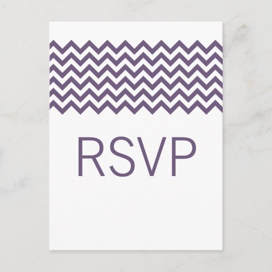 Carte Postale Purple Simple Chevron RSVP (Devant)