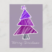 Carte postale Purple Sketchy Christmas Tree (Devant)