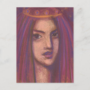 Carte Postale Purple Voile Est Orientale Portrait Peinture