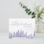 Carte Postale Purple Winter Forest Holiday Moving Faire-part (Debout devant)