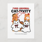 Carte Postale Purr-anormal Cat Cat mignonne Halloween Conception (Devant)