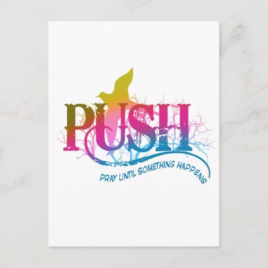 Carte Postale PUSH arc-en-ciel (Devant)