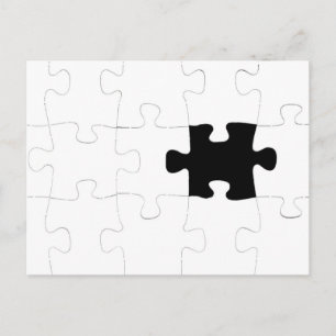 Carte Postale Puzzle avec pièce manquante