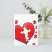 Carte Postale Puzzle de coeur d'amour chrétien (Debout devant)
