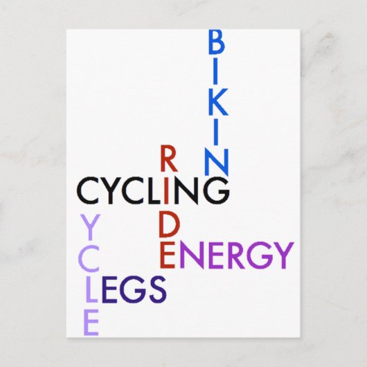 Carte Postale Puzzle de mots à vélo (Devant)