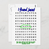 Carte Postale Puzzle de recherche de mot de Jésus (Devant / Derrière)