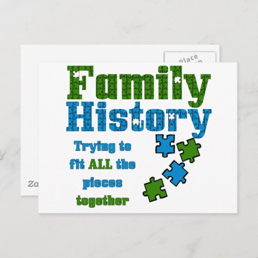 Carte Postale Puzzle d'histoire familiale (Devant / Derrière)