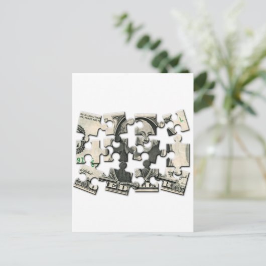 Carte Postale Puzzle Dollar (Debout devant)