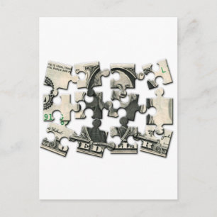 Carte Postale Puzzle Dollar