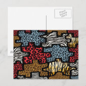 Carte Postale Puzzle Rockabilly Impression Animale RAB (Devant / Derrière)