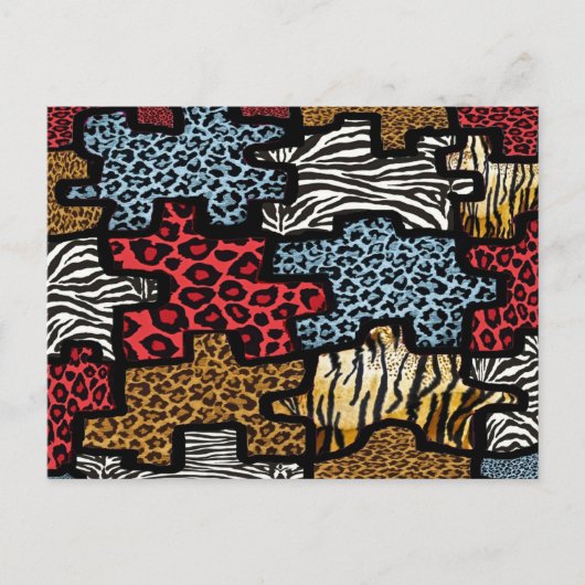 Carte Postale Puzzle Rockabilly Impression Animale RAB (Devant)
