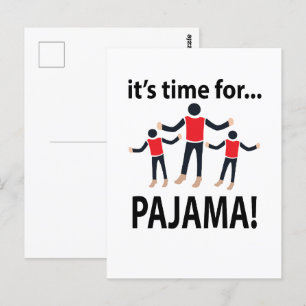 Carte Postale Pyjama C'est l'heure du pyjama