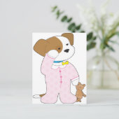 Carte Postale Pyjamas de chiots mignons (Debout devant)