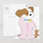 Carte Postale Pyjamas de chiots mignons (Devant / Derrière)
