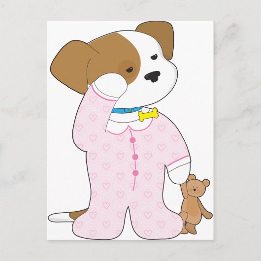 Carte Postale Pyjamas de chiots mignons (Devant)