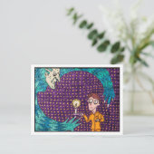 Carte postale "Pyjamas de soie jaune" (Debout devant)