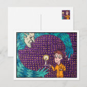 Carte postale "Pyjamas de soie jaune" (Devant / Derrière)