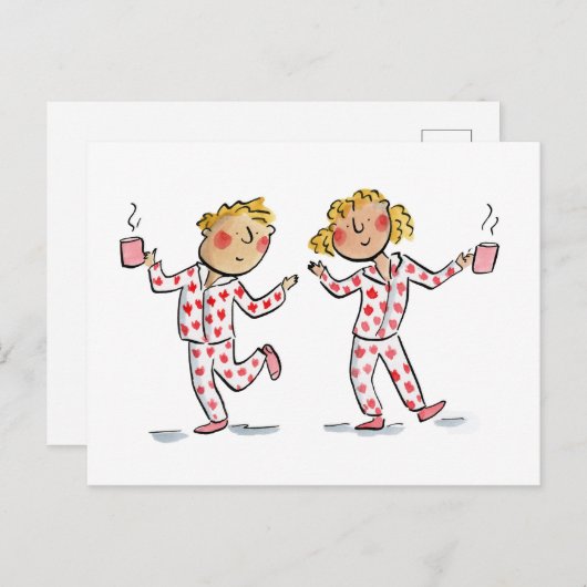 Carte Postale Pyjamas Feuille d'érable (Devant / Derrière)