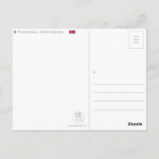 Carte postale Pyongyang, Corée du Nord (Dos)