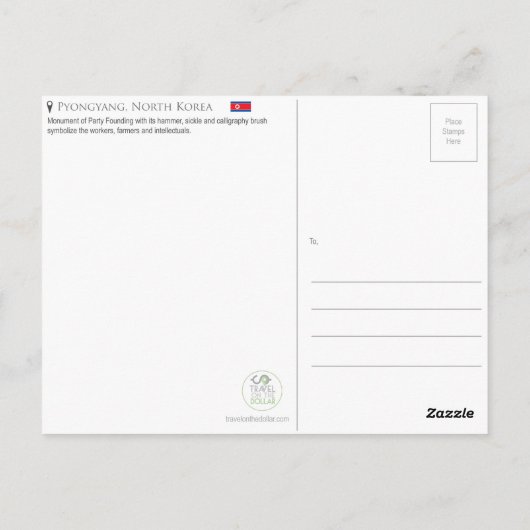Carte postale Pyongyang, Corée du Nord (Dos)