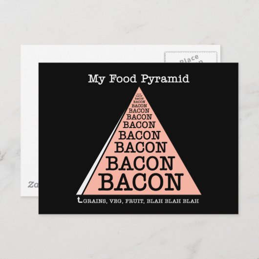 Carte Postale Pyramide alimentaire de Bacon (Devant / Derrière)