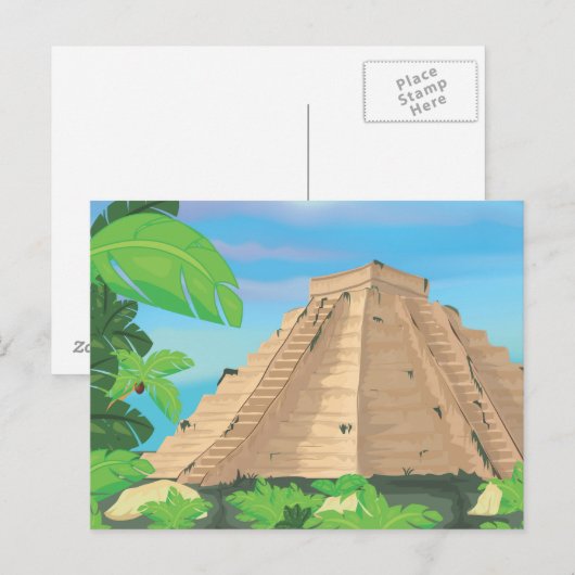 Carte Postale Pyramide aztèque (Devant / Derrière)