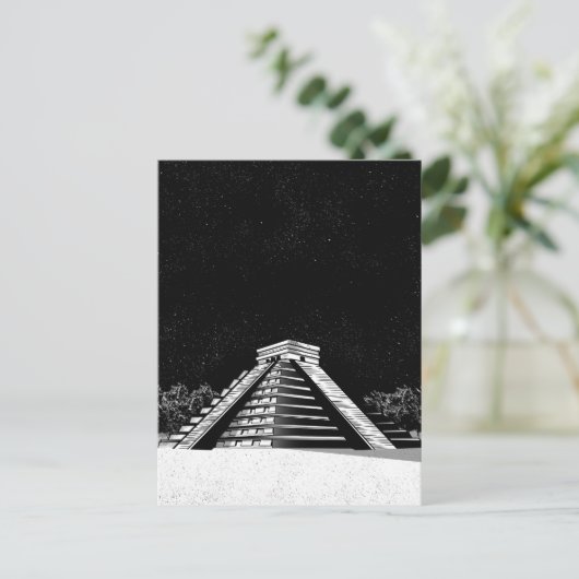 Carte Postale Pyramide Chichen Itza et nuit (Debout devant)