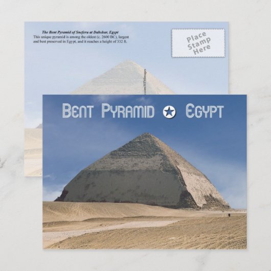 Carte Postale Pyramide de Bent à Dahshur, Egypte (Devant / Derrière)