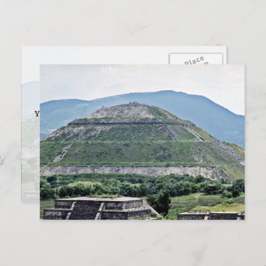 Carte Postale Pyramide de The Sun aux ruines de Teotihuacan, (Devant / Derrière)