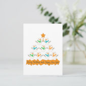 Carte Postale Pyramide des sapins de Noël faite de bonhommes de (Debout devant)