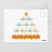 Carte Postale Pyramide des sapins de Noël faite de bonhommes de (Dos)