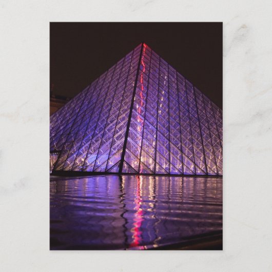 Carte Postale Pyramide du Louvre de nuit : Paris Réflexions (Devant)