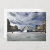 Carte Postale Pyramide du Louvre et Musée à Paris. (Devant / Derrière)