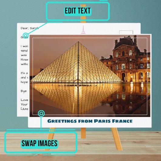 Carte Postale Pyramide du Musée du Louvre de Paris