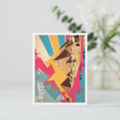 Carte Postale Pyramide Egypte Pop Art Illustration de voyage (Debout devant)
