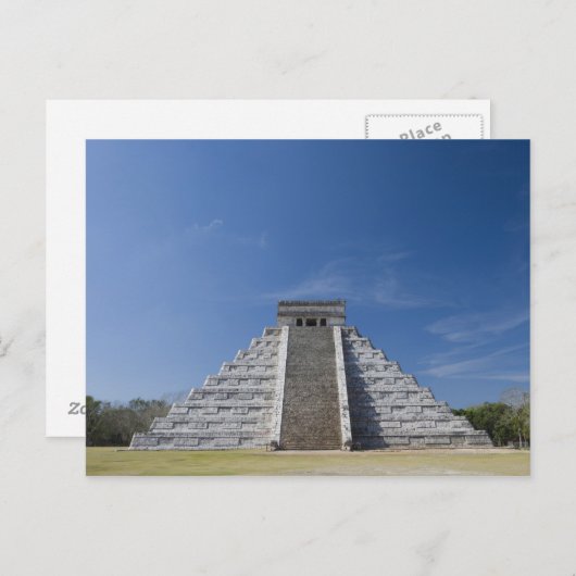 Carte Postale Pyramide maya, matin de mars (Devant / Derrière)