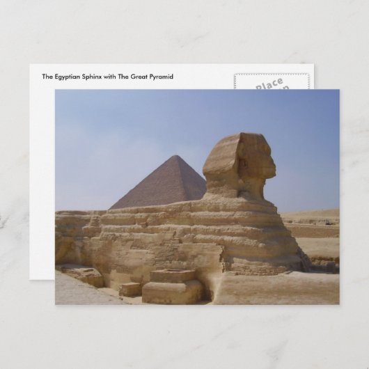 Carte Postale pyramide sphinx (Devant / Derrière)