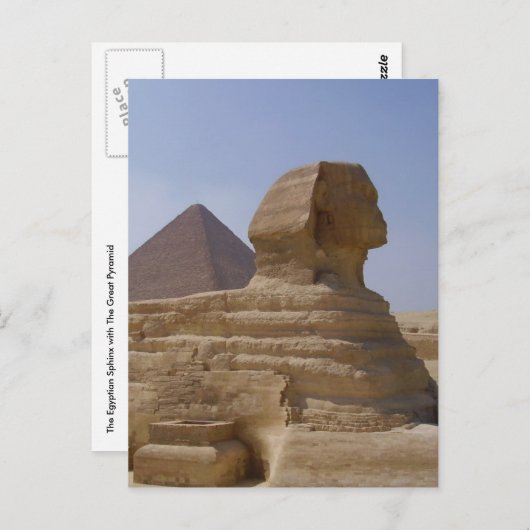 Carte Postale pyramide sphinx verticale (Devant / Derrière)
