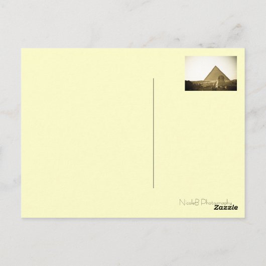 Carte Postale Pyramides à Gizeh au Caire, Egypte (Dos)