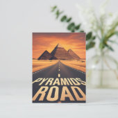 Carte Postale Pyramides de feu route Égypte désert art (Debout devant)