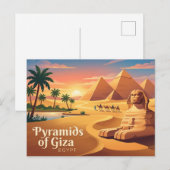 Carte Postale Pyramides de Gizeh et Grand Sphinx Égypte (Devant / Derrière)