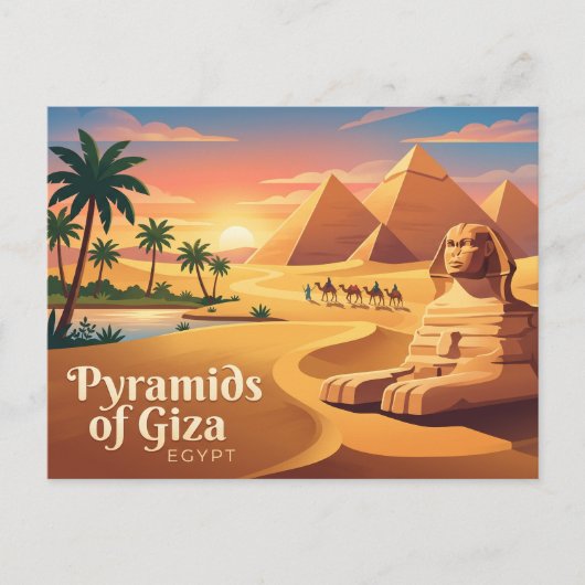 Carte Postale Pyramides de Gizeh et Grand Sphinx Égypte (Devant)