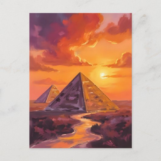 Carte Postale Pyramides d'Égypte Sunset Travel (Devant)