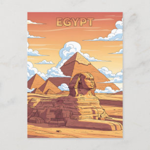 Carte Postale Pyramides et sphinx égyptiens identiques
